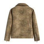 新款欧美美式复古皮夹克 高级感复古扎染水洗哑光工艺 潮流时尚痞帅机车皮衣