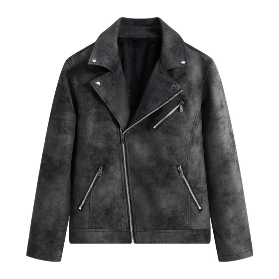 新款欧美美式复古皮夹克 高级感复古扎染水洗哑光工艺 潮流时尚痞帅机车皮衣